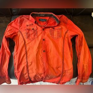 Roar orange long sleeve button down